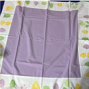 12/14  54 x 54 purple Easter 100% cotton tablecloth